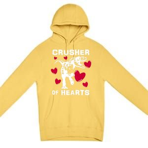 Valentine's Day Crusher Of Hearts Funny Tgiftrex Dinosaur Cool Gift Premium Pullover Hoodie