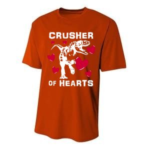 Valentine's Day Crusher Of Hearts Funny Tgiftrex Dinosaur Cool Gift Performance Sprint T-Shirt