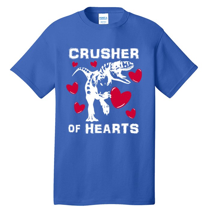 Valentine's Day Crusher Of Hearts Funny Tgiftrex Dinosaur Cool Gift Tall T-Shirt