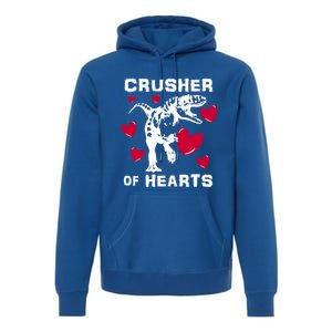 Valentine's Day Crusher Of Hearts Funny Tgiftrex Dinosaur Cool Gift Premium Hoodie