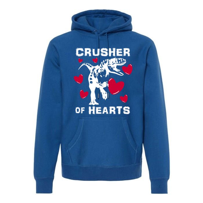 Valentine's Day Crusher Of Hearts Funny Tgiftrex Dinosaur Cool Gift Premium Hoodie