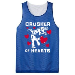 Valentine's Day Crusher Of Hearts Funny Tgiftrex Dinosaur Cool Gift Mesh Reversible Basketball Jersey Tank