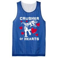 Valentine's Day Crusher Of Hearts Funny Tgiftrex Dinosaur Cool Gift Mesh Reversible Basketball Jersey Tank