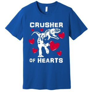 Valentine's Day Crusher Of Hearts Funny Tgiftrex Dinosaur Cool Gift Premium T-Shirt