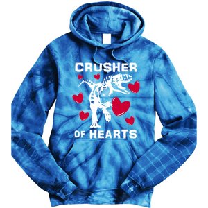 Valentine's Day Crusher Of Hearts Funny Tgiftrex Dinosaur Cool Gift Tie Dye Hoodie