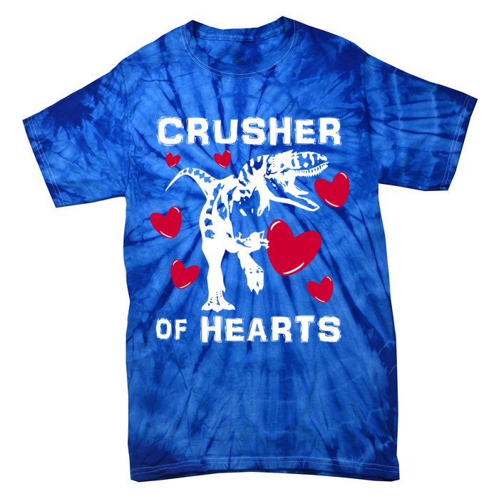 Valentine's Day Crusher Of Hearts Funny Tgiftrex Dinosaur Cool Gift Tie-Dye T-Shirt