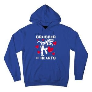 Valentine's Day Crusher Of Hearts Funny Tgiftrex Dinosaur Cool Gift Tall Hoodie