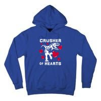 Valentine's Day Crusher Of Hearts Funny Tgiftrex Dinosaur Cool Gift Tall Hoodie