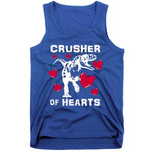 Valentine's Day Crusher Of Hearts Funny Tgiftrex Dinosaur Cool Gift Tank Top