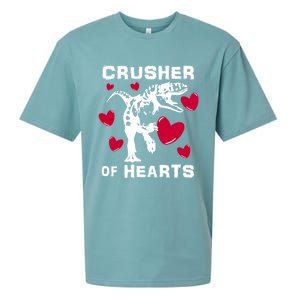 Valentine's Day Crusher Of Hearts Funny Tgiftrex Dinosaur Cool Gift Sueded Cloud Jersey T-Shirt