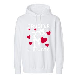 Valentine's Day Crusher Of Hearts Funny Tgiftrex Dinosaur Cool Gift Garment-Dyed Fleece Hoodie