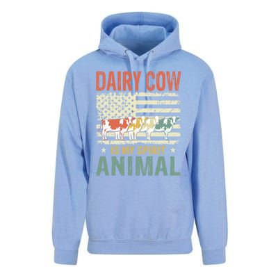 Vintage Dairy Cow Spirit Animal Lover Retro Us American Flag Meaningful Gift Unisex Surf Hoodie