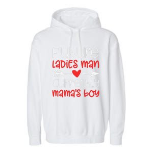 Valentine's Day Cute Ladies Man Mama's Garment-Dyed Fleece Hoodie