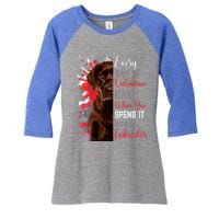 Valentines Day Chocolate Labrador Mom Mother Lab Mum Mummy Gift Women's Tri-Blend 3/4-Sleeve Raglan Shirt