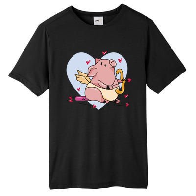 Valentine’s Day Cupid Pig Friend Friend Gift Tall Fusion ChromaSoft Performance T-Shirt