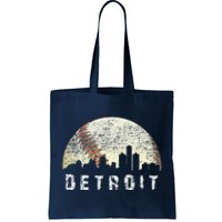 Vintage Detroit Cityscape Baseball Lover Tote Bag