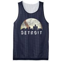 Vintage Detroit Cityscape Baseball Lover Mesh Reversible Basketball Jersey Tank