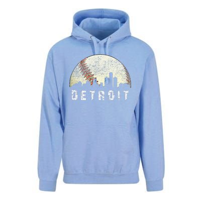 Vintage Detroit Cityscape Baseball Lover Unisex Surf Hoodie