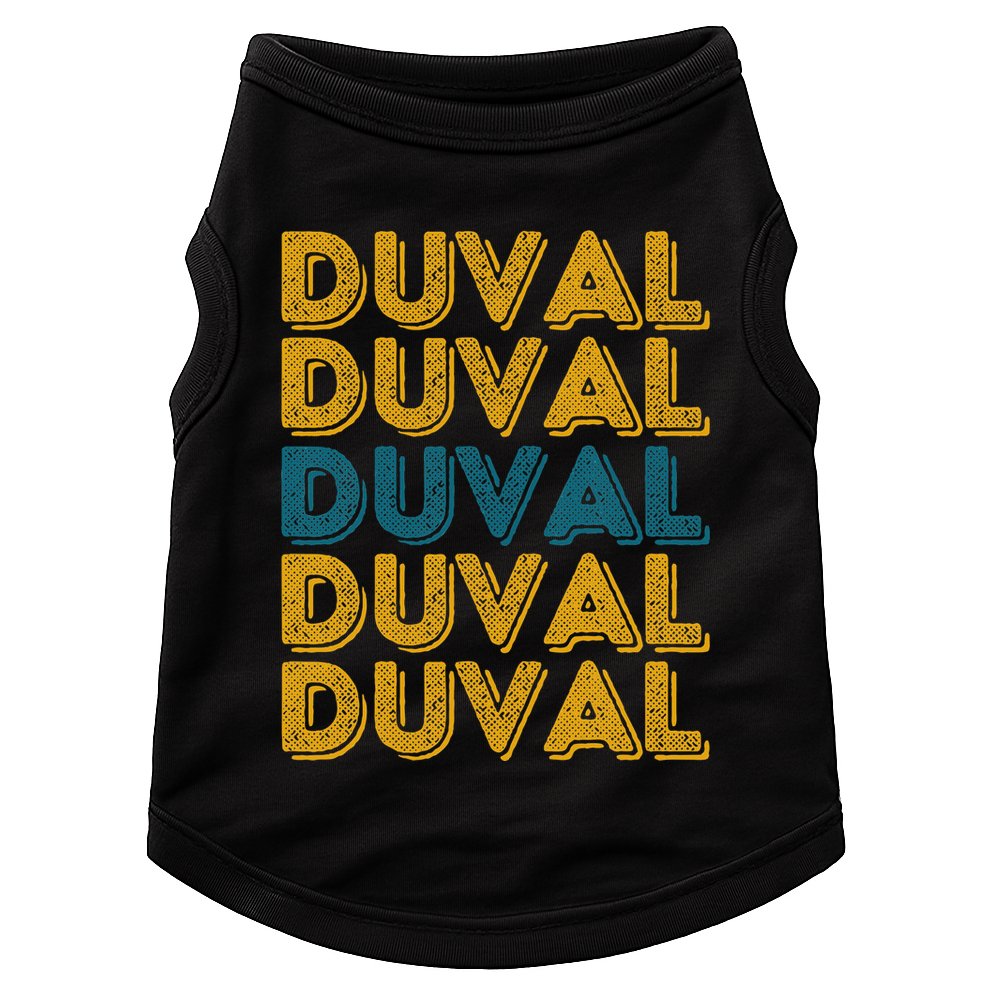 Vintage Duval County Florida Retro Duval Teal And Gold Doggie Tank