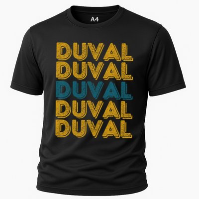 Vintage Duval County Florida Retro Duval Teal And Gold Performance Shirt