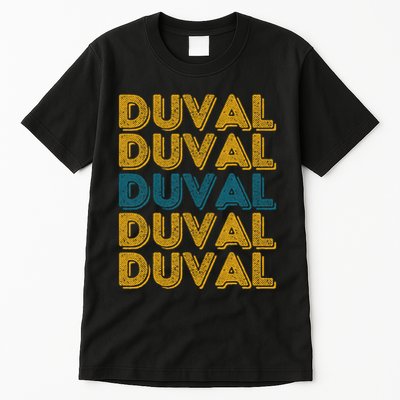 Vintage Duval County Florida Retro Duval Teal And Gold Tall T-Shirt