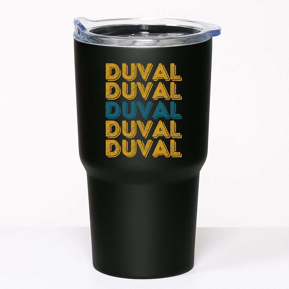 Vintage Duval County Florida Retro Duval Teal And Gold Tumbler