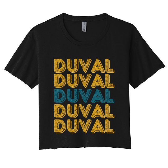 Vintage Duval County Florida Retro Duval Teal And Gold Crop Top