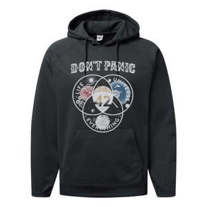 Venn Diagram DonT Panic Life The Universe And Everything 42 Performance Fleece Hoodie