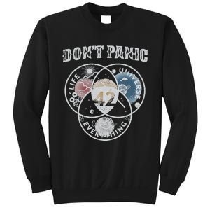 Venn Diagram DonT Panic Life The Universe And Everything 42 Sweatshirt