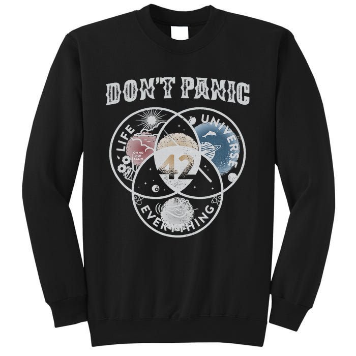 Venn Diagram DonT Panic Life The Universe And Everything 42 Sweatshirt