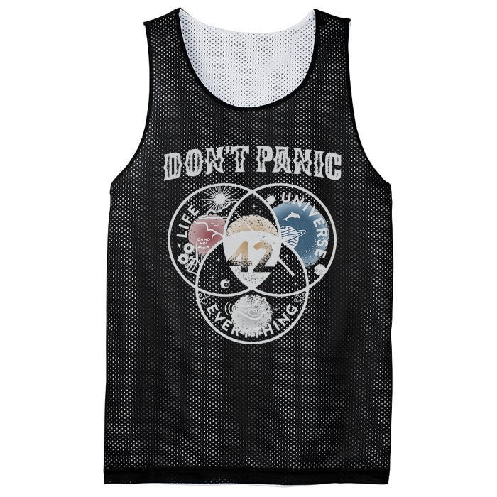 Venn Diagram DonT Panic Life The Universe And Everything 42 Mesh Reversible Basketball Jersey Tank