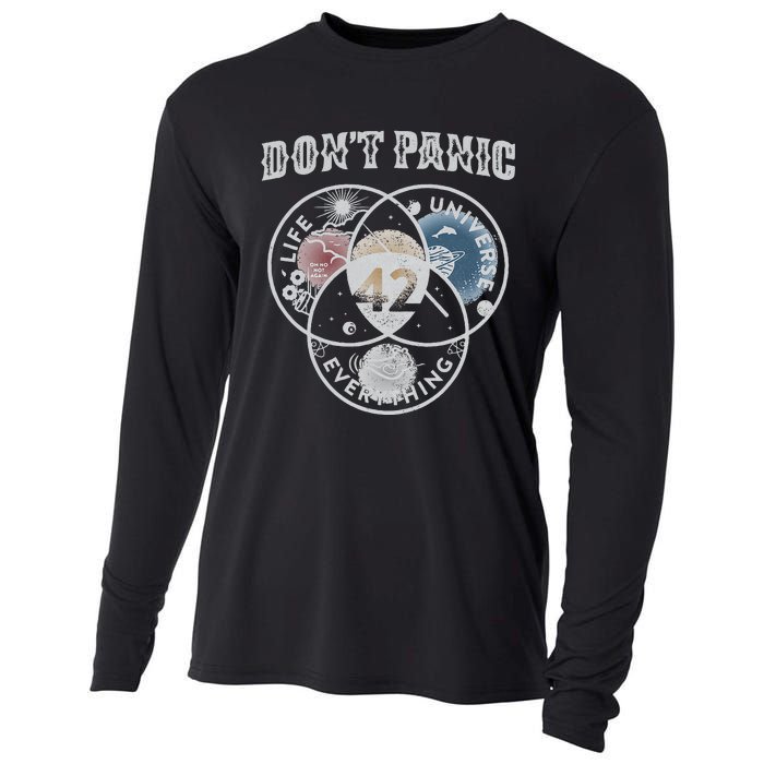 Venn Diagram DonT Panic Life The Universe And Everything 42 Cooling Performance Long Sleeve Crew