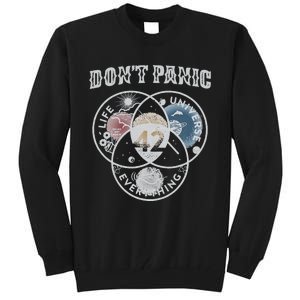 Venn Diagram DonT Panic Life The Universe And Everything 42 Tall Sweatshirt