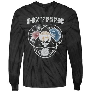 Venn Diagram DonT Panic Life The Universe And Everything 42 Tie-Dye Long Sleeve Shirt