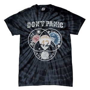 Venn Diagram DonT Panic Life The Universe And Everything 42 Tie-Dye T-Shirt