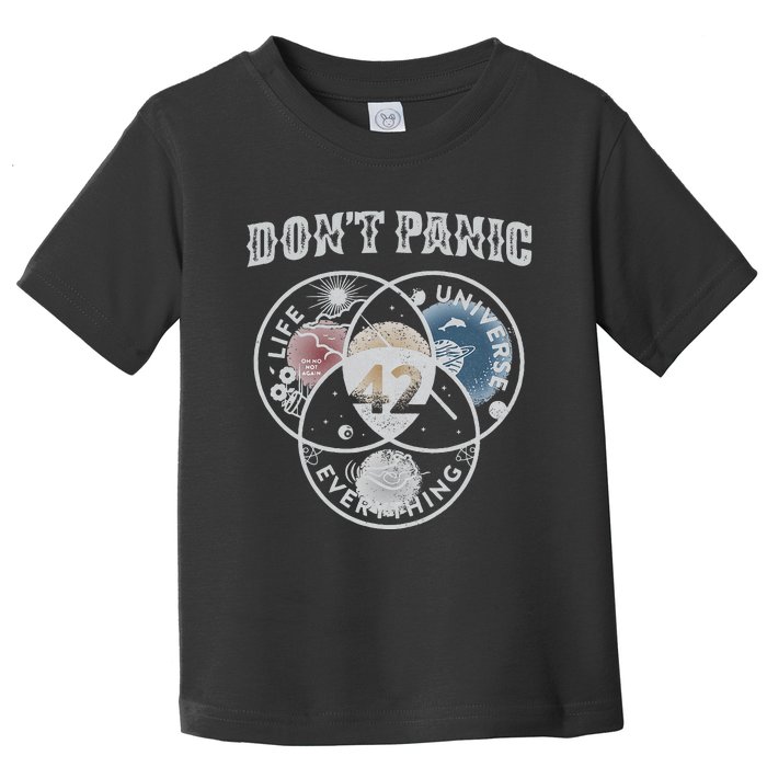 Venn Diagram DonT Panic Life The Universe And Everything 42 Toddler T-Shirt