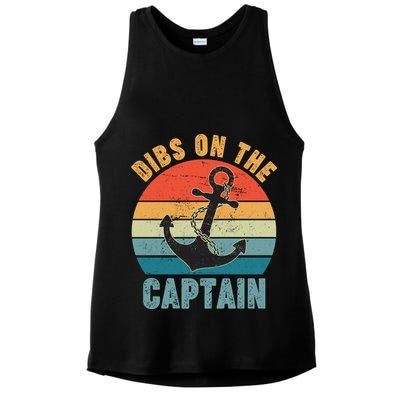 Vintage Distressed Dibs On The Captain Ladies PosiCharge Tri-Blend Wicking Tank