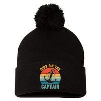Vintage Distressed Dibs On The Captain Pom Pom 12in Knit Beanie