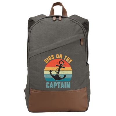 Vintage Distressed Dibs On The Captain Cotton Canvas Backpack