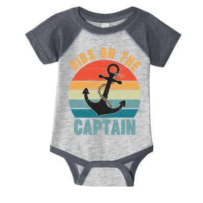 Vintage Distressed Dibs On The Captain Infant Baby Jersey Bodysuit