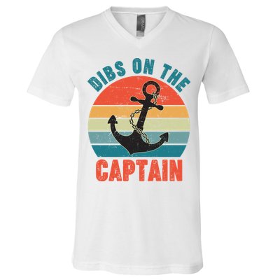 Vintage Distressed Dibs On The Captain V-Neck T-Shirt