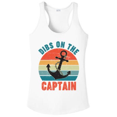 Vintage Distressed Dibs On The Captain Ladies PosiCharge Competitor Racerback Tank