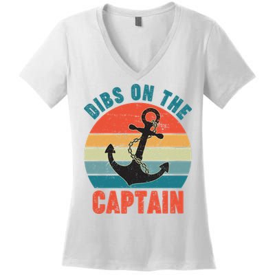 Vintage Distressed Dibs On The Captain Women's V-Neck T-Shirt