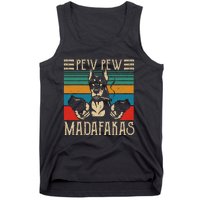 Vintage Doberman Dog Pew Pew Madafakas Crazy Dog Lovers Gift Tank Top