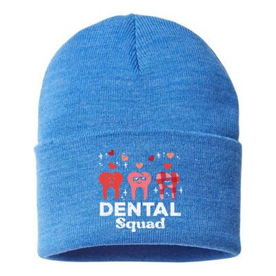 Valentines Day Dental Squad Funny Teeth Tooth Dentist Great Gift Sustainable Knit Beanie