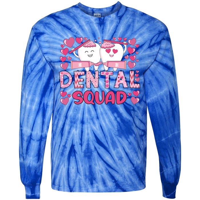 Valentines Day Dental Squad Valentine Dental Assistant Meaningful Gift Tie-Dye Long Sleeve Shirt