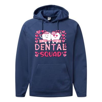 Valentines Day Dental Squad Valentine Dental Assistant Meaningful Gift Performance Fleece Hoodie