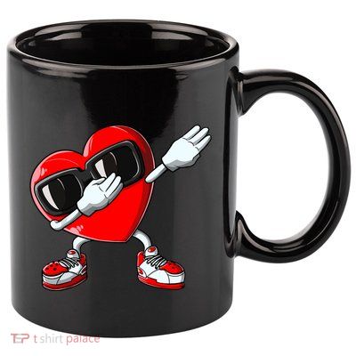 Valentines Day Dabbing Heart Boy Girl Love Dab Dance Funny 11oz C Handle Ceramic Mug