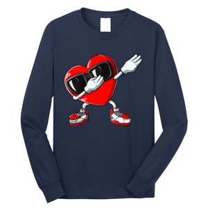 Valentines Day Dabbing Heart Boy Girl Love Dab Dance Funny Long Sleeve Shirt