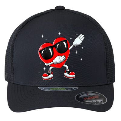 Valentines Day Dabbing Heart Funny Valentine's Day Flexfit Unipanel Trucker Cap